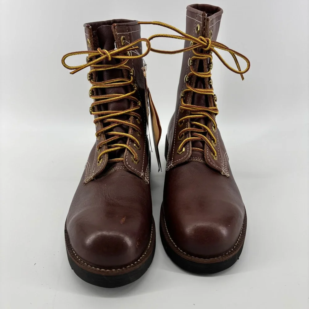 VTG Deadstock Georgia Boot‎ Carbo-Tec Mens Steel Toe Leather Made in USA 7 NWT